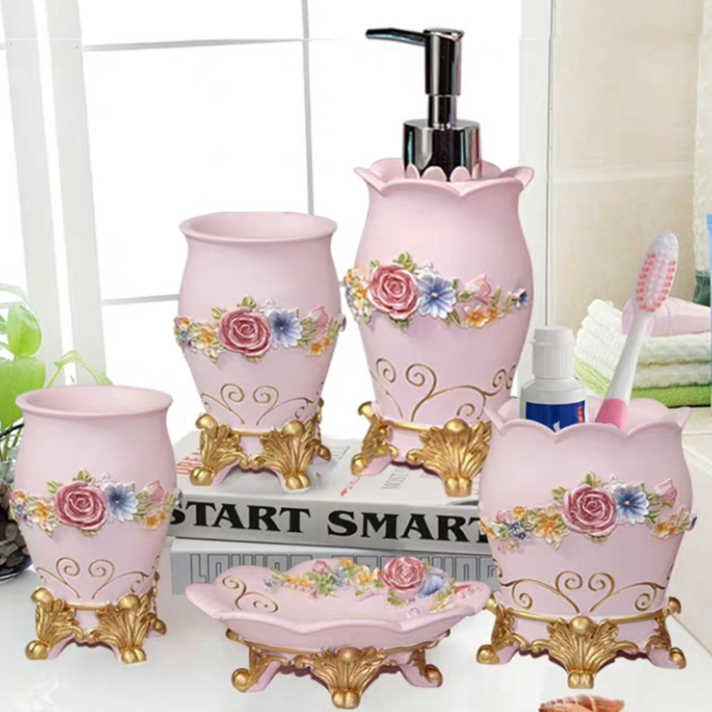 Wedding Bathroom Supply Kit - 5szt Modne artykuły łazienkowe Żywiczny zestaw
