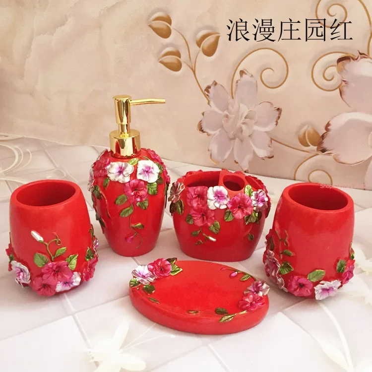 5 szt./zestaw Żywiczne Akcesor – Wedding Bathroom Supply Kit recenzja i cena